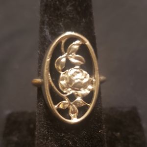 Vintage sterling silver avon floral ring